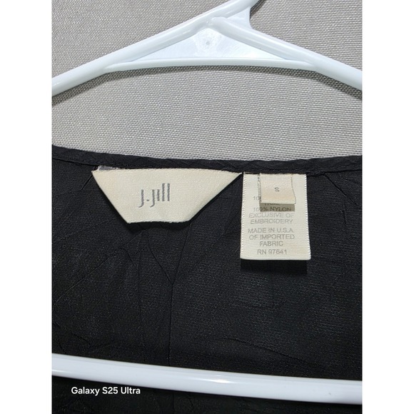 Womens Top Black Small Embroidered Dark Romantic Witchy Grunge J Jill Date Night - Picture 5 of 11